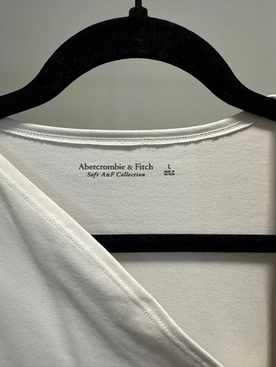 Abercrombie & Fitch White Wrap-Detail Long Sleeve Bodysuit - Picture 2 of 2